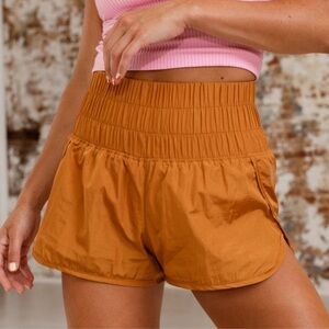 Free People Movement Way Home Medium Orange Pull On Shorts Running Athletic